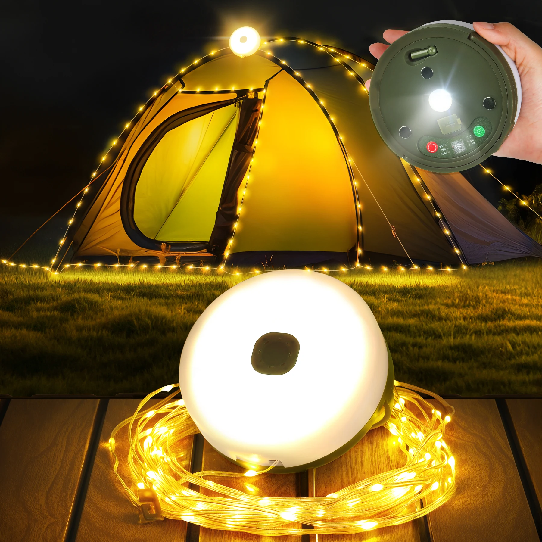 Guirlande lampe de camping portable 13 modes rechargeable – Image 2