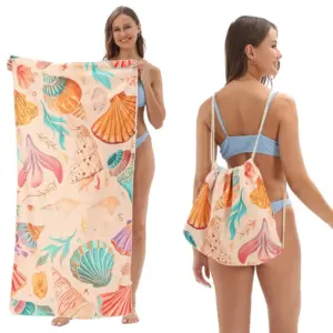Serviette de plage pliable style sac à dos 80x160cm