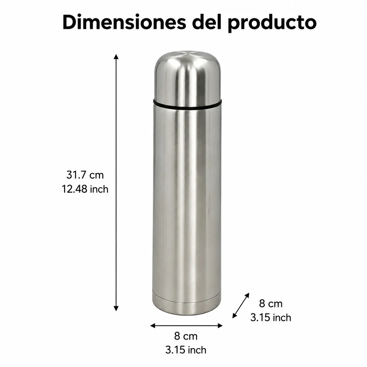 Thermos isotherme en acier inoxydable 1000 ml – Image 2