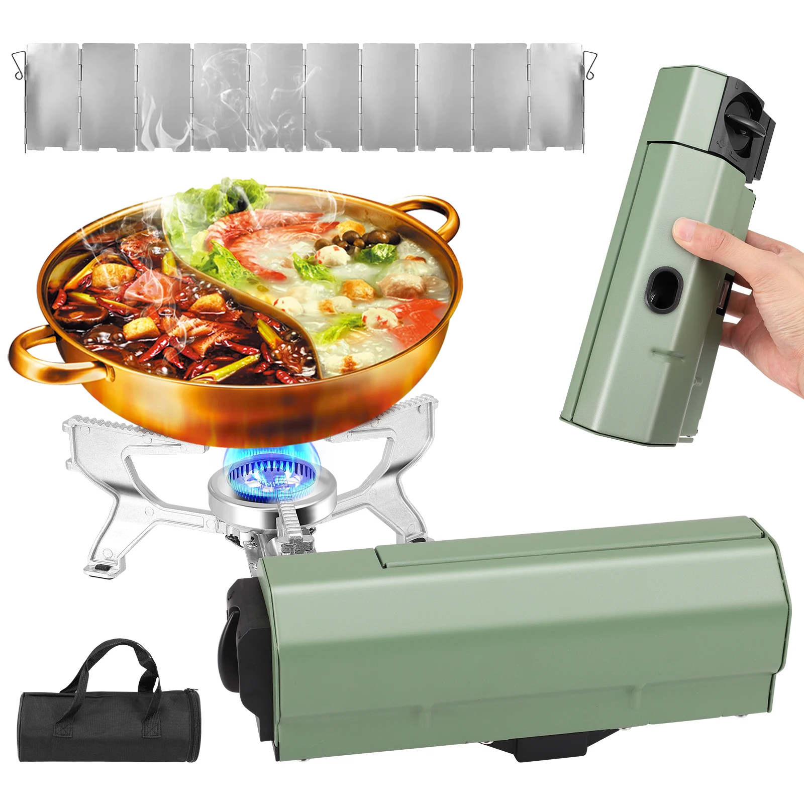 Réchaud à gaz portable ultraléger à brûleur réglable