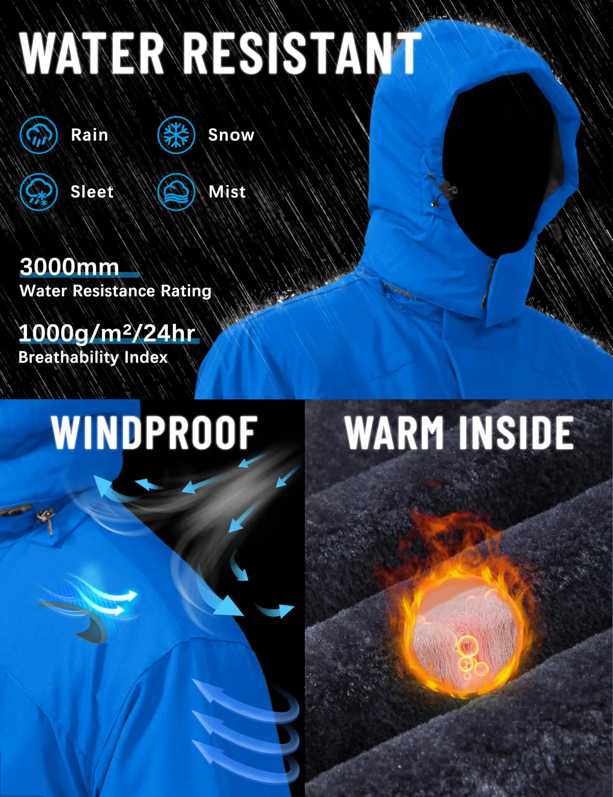 Veste polaire de ski imperméable coupe-vent pour homme – Image 2