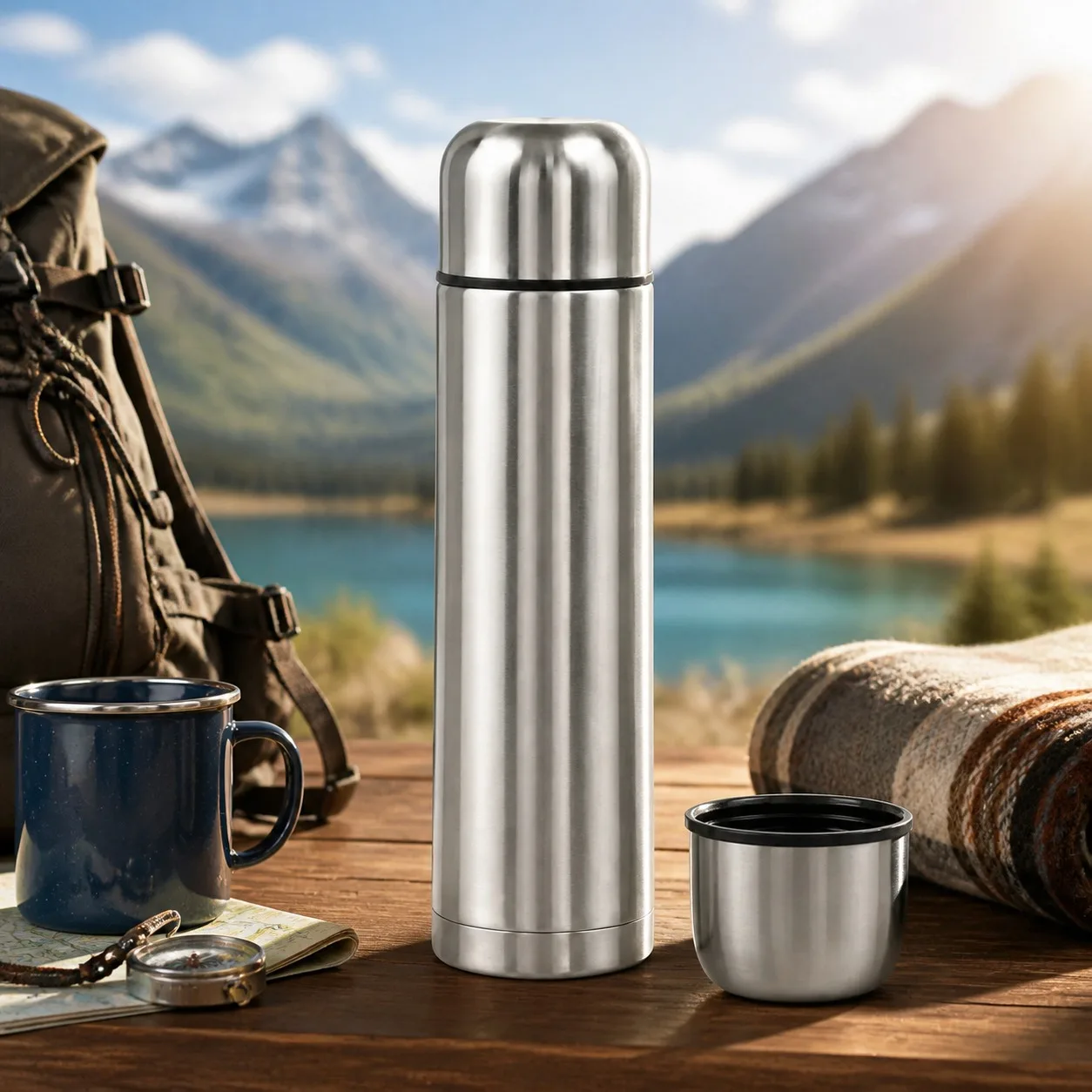 Thermos isotherme en acier inoxydable 1000 ml – Image 3