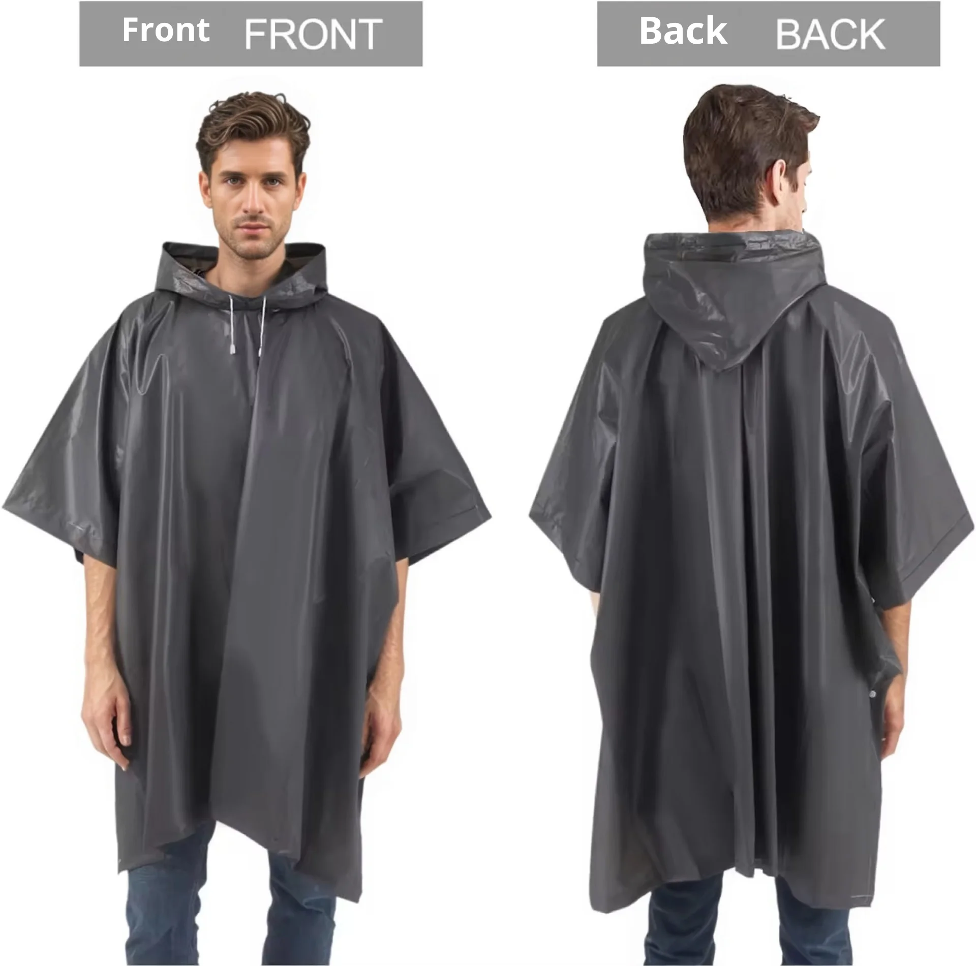 Manteau imperméable 3 en 1 à capuche pour moto et randonnée – Image 3