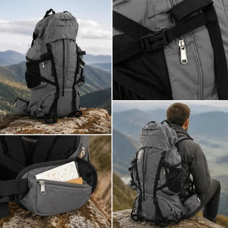 Sac à dos de randonnée 60L grande capacité pour trekking – Image 2
