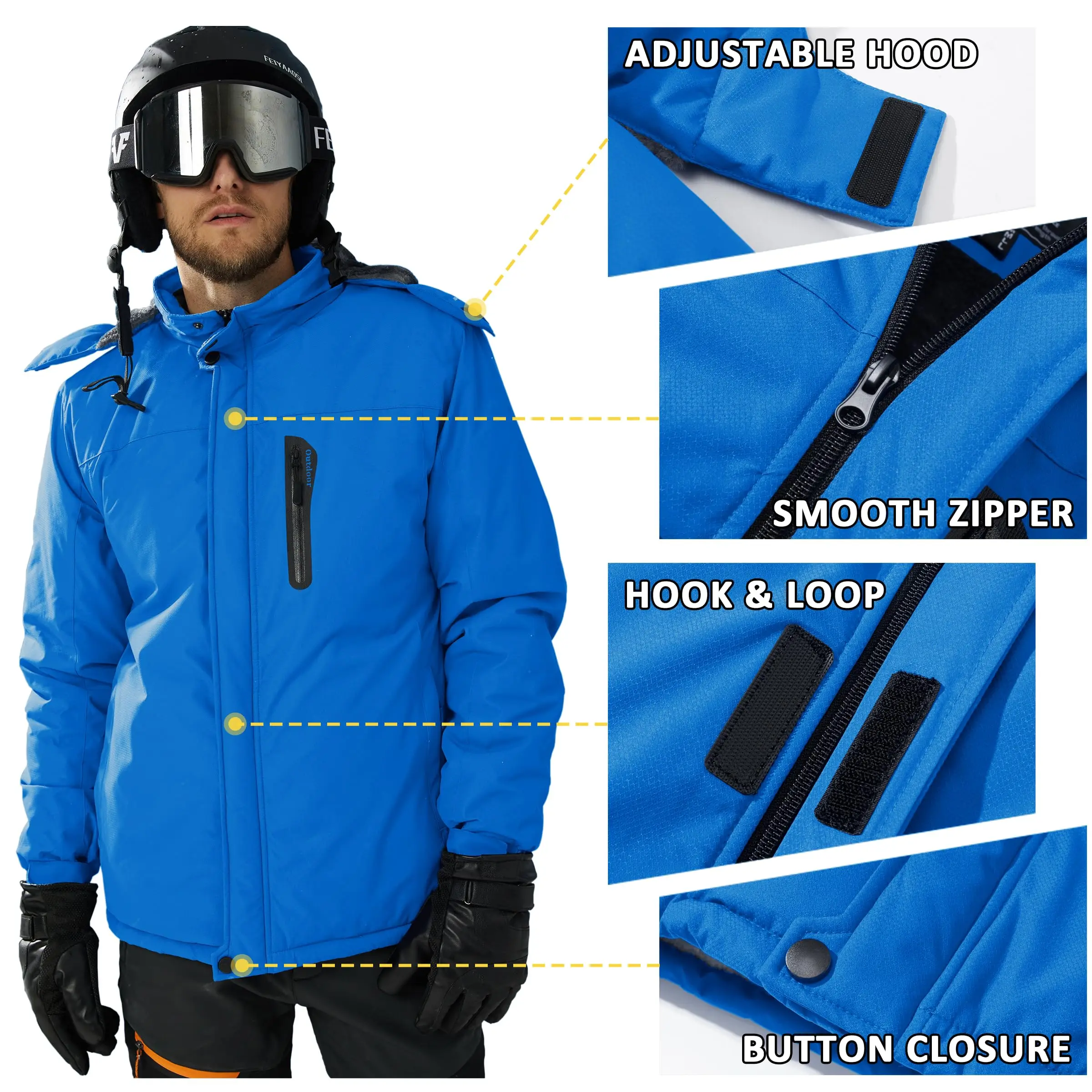 Veste polaire de ski imperméable coupe-vent pour homme – Image 3