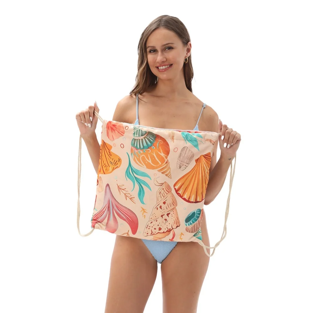 Serviette de plage pliable style sac à dos 80x160cm – Image 3