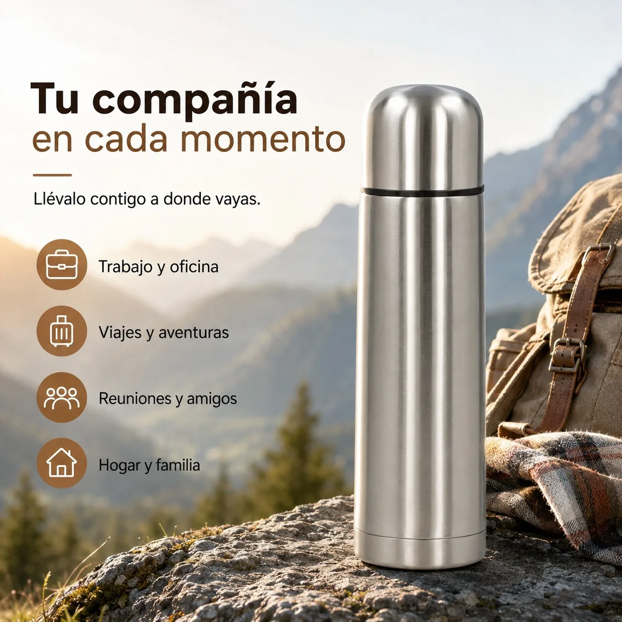 Thermos isotherme en acier inoxydable 1000 ml