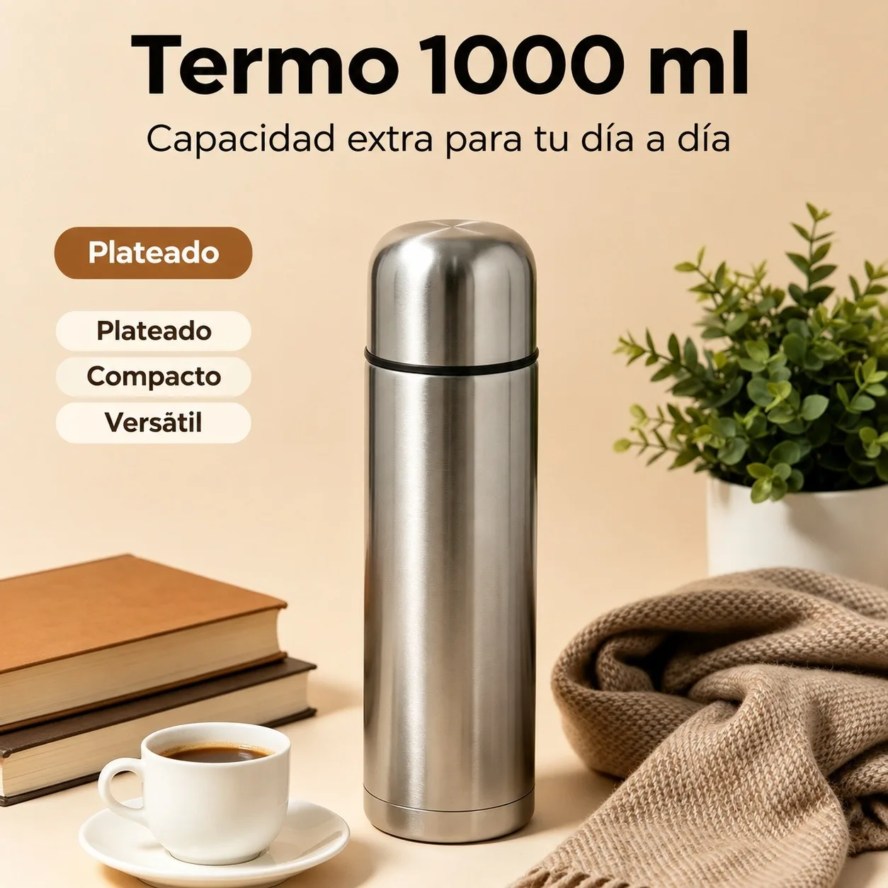 Thermos isotherme en acier inoxydable 1000 ml – Image 4
